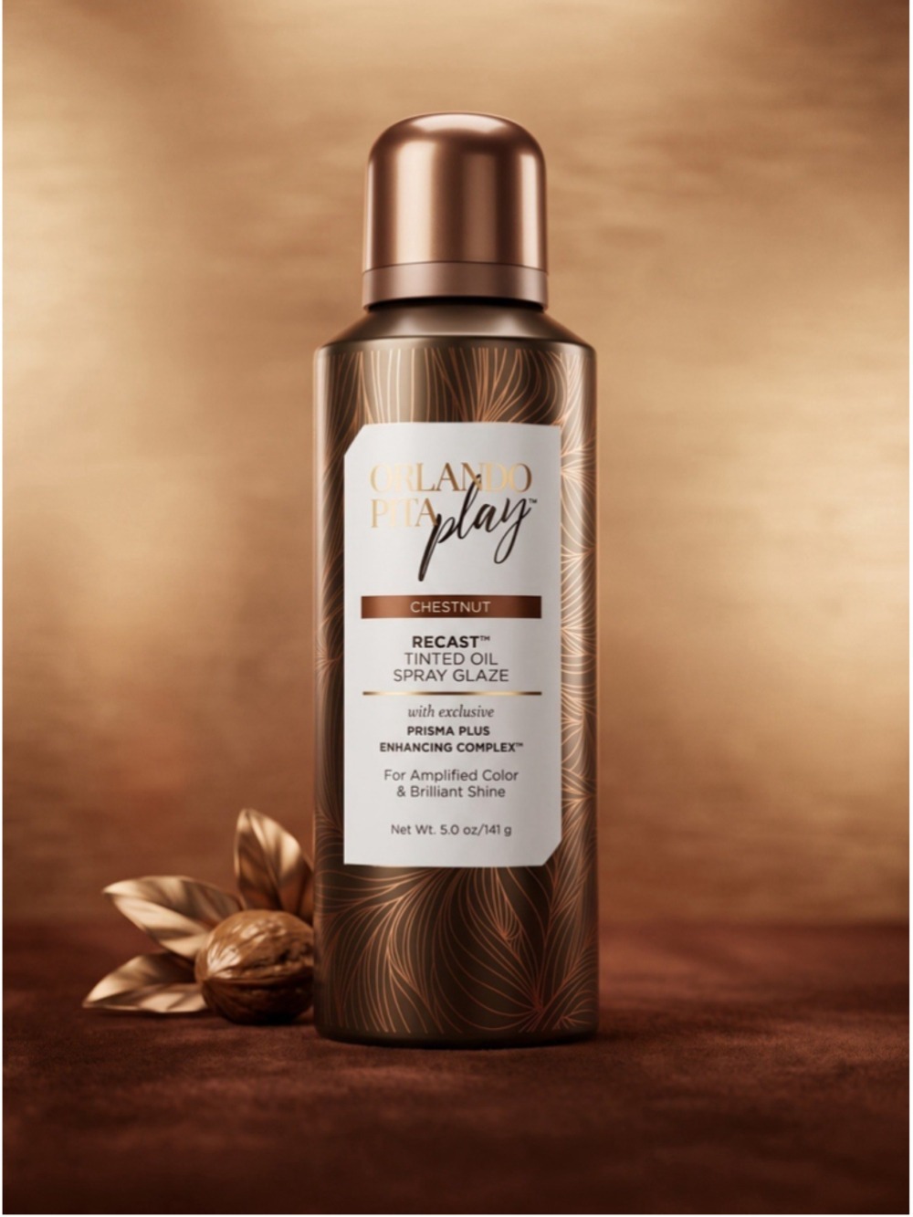 Orlando Pita Play Chestnut Recast Tinted Oil Spray Glaze 5 oz 141 g